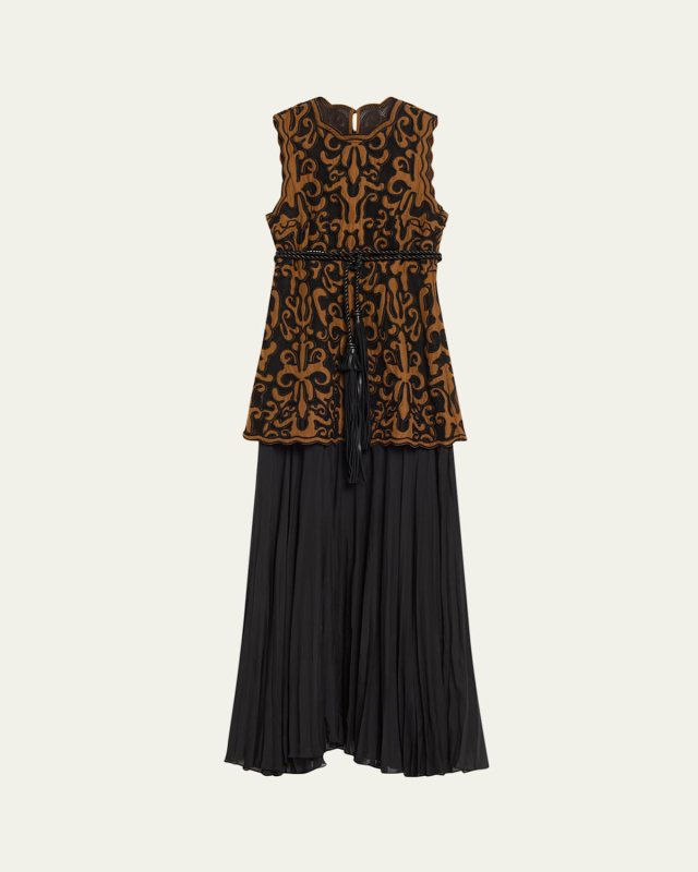 Auryn Appliqué Sleeveless Midi Dress